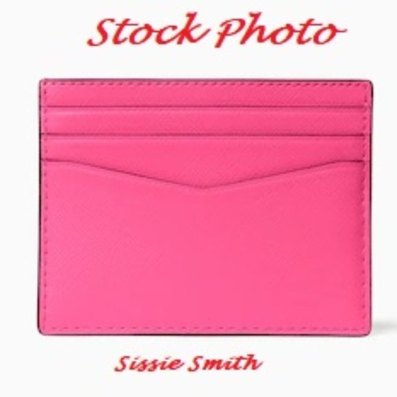 ♠️ Kate Spade ♠️ Deep Hibiscus Staci Small Slim Card Holder - Picture 6 of 8